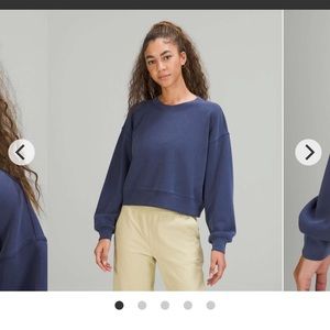 Lululemon Perfectly Oversized Cropped Crew *Softstreme in Night Sea size 6